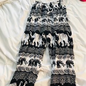 Black & White Harem Elephant Pants From Thailand